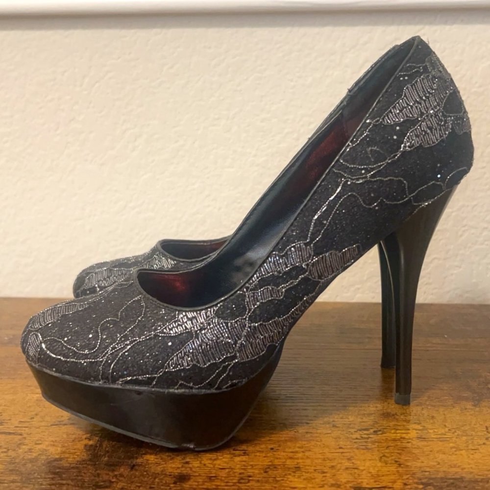 Black Lacy Pumps